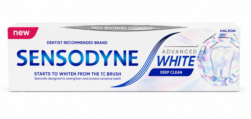 Sensodyne Advanced White Deep Clean Toothpaste Sensitive Teeth Brightening 75ml