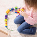 Melissa & Doug Deluxe Wooden Lacing Beads, 27 Beads with 2 Laces