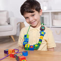 Melissa & Doug Deluxe Wooden Lacing Beads, 27 Beads with 2 Laces