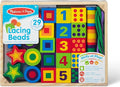 Melissa & Doug Deluxe Wooden Lacing Beads, 27 Beads with 2 Laces