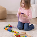 Melissa & Doug Deluxe Wooden Lacing Beads, 27 Beads with 2 Laces