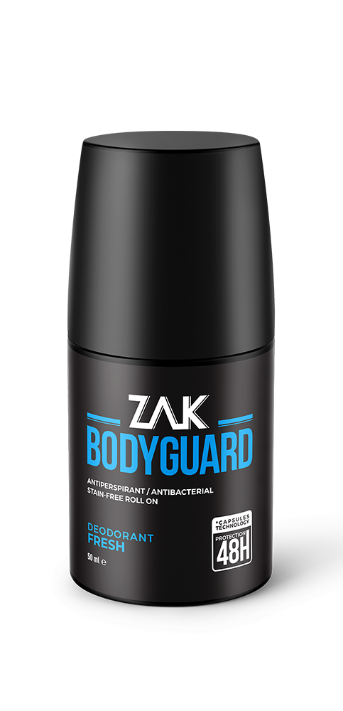Zak Bodyguard Fresh Roll-On Deodorant Fruity Amber Woody Musk Fragrance 50 ml