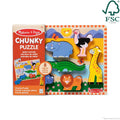 Melissa & Doug Safari Wooden Chunky Puzzle, 8-Piece Extra-Thick Animal Toy