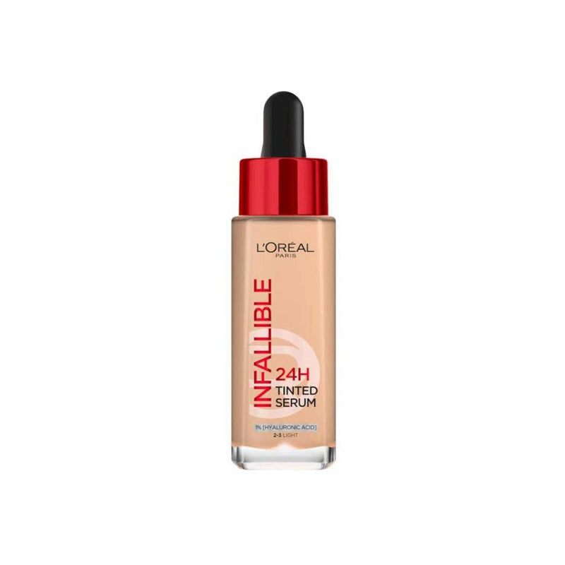 L'Oreal Paris Infallible 24H Tinted Serum Lightweight Natural Finish 1% Hyaluronic Acid Light 2-3