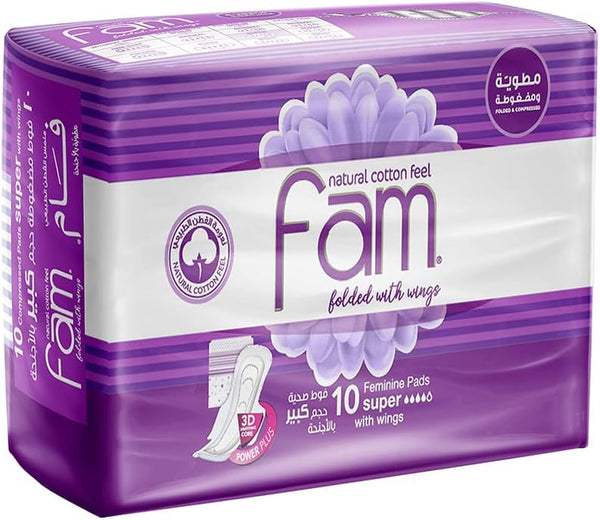 Fam Feminine Pads Super Winged Menstrual Pads