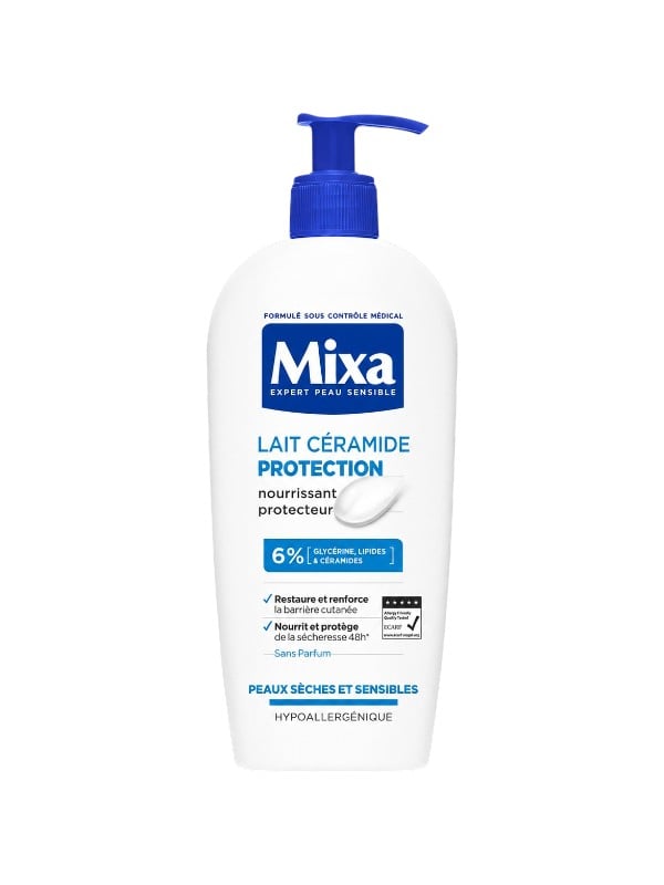 Mixa Ceramide Protection Body Lotion, Fragrance-Free, 6% Glycerin, 400 ml