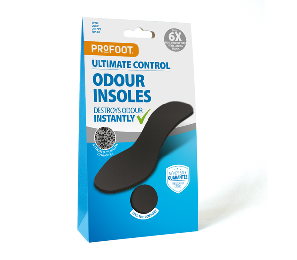 Profoot Ultimate Control Odour Insoles Active Charcoal Washable 1 Pair
