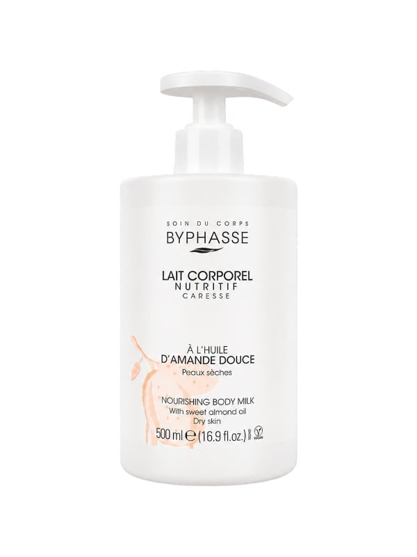 Byphasse Nourishing Body Milk Sweet Almond Oil Moisturizer for Dry Skin 500ml