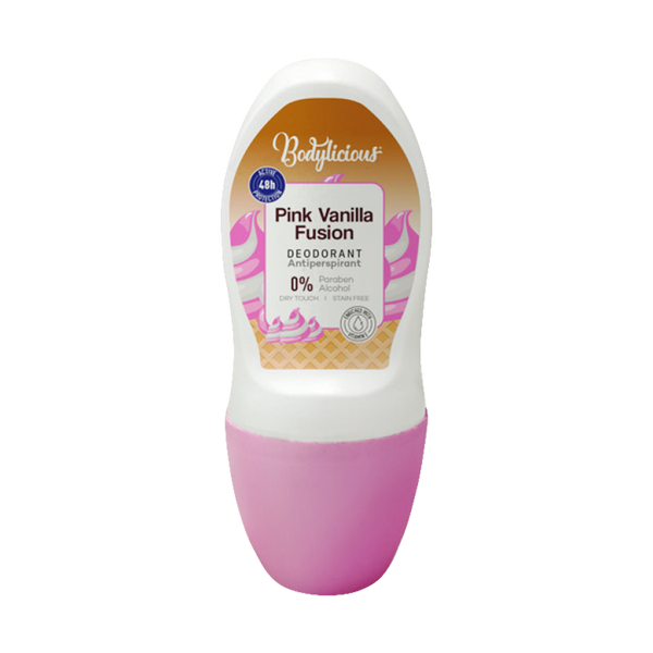 Bodylicious Pink Vanilla Fusion Roll-On Deodorant with Vitamin E and Kojic Acid, 50 ml