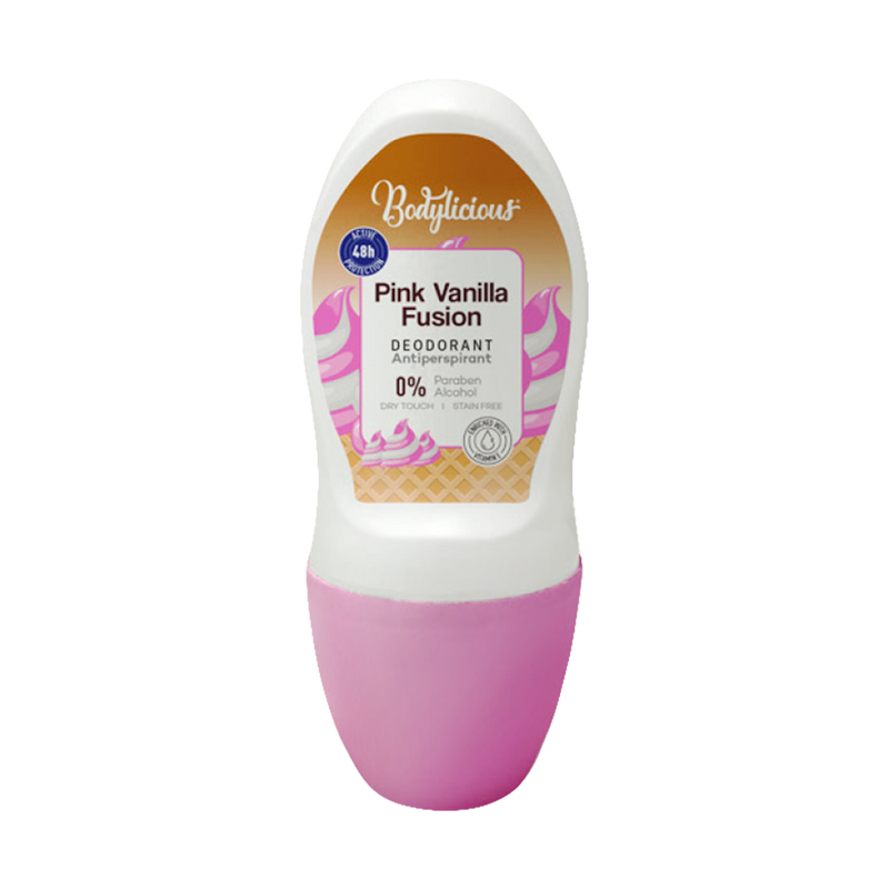 Bodylicious Pink Vanilla Fusion Roll-On Deodorant with Vitamin E and Kojic Acid, 50 ml