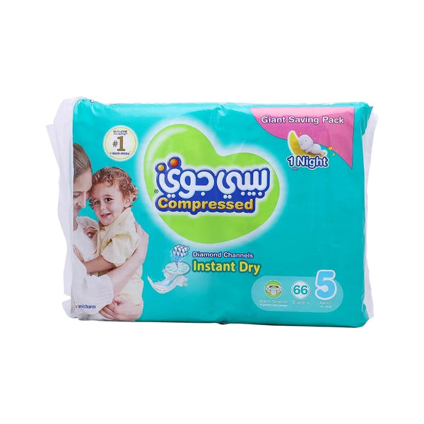 BabyJoy Compressed Diapers Size 5, Quick-Absorbency Flexible Baby Diapers, 27 Pieces