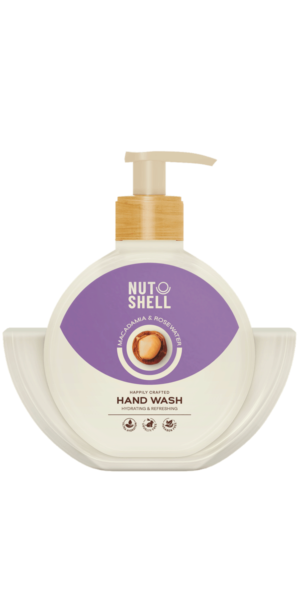 Nutshell Macadamia & Rose Water Hand Wash Creamy Texture Floral Fragrance 375 ml