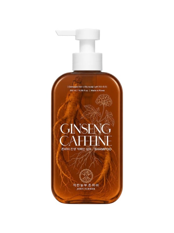 John Farmer Ginseng & Caffeine Shampoo for Damaged Hair and Oily Scalp 500ml