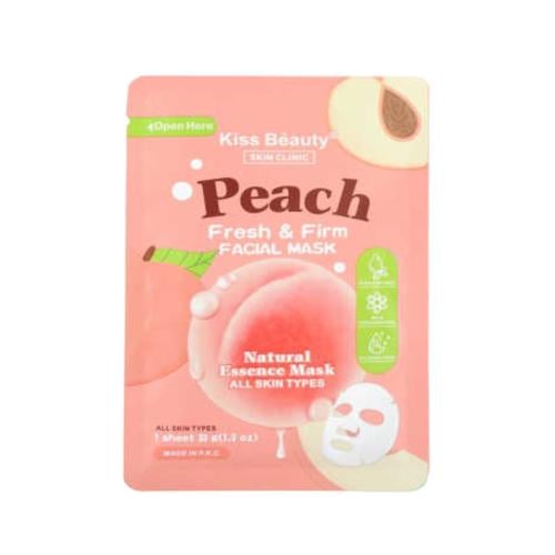 Kiss Beauty Peach Hydrating Face Mask Peach Extract Refreshing Fruity Scent