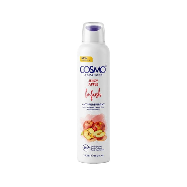 Cosmo Be Fresh Advanced Juicy Apple Deodorant Spray Clinical Strength Sweat Protection 250ml
