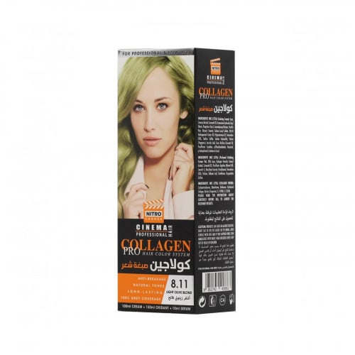 NITRO CANADA Collagen Hair Dye 8.11 Light Olive Blonde 260ml