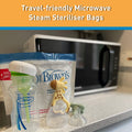 Dr. Brown's Microwave Steam Sterilizer Bags, Reusable Baby Bottle Part Sterilizer, 5 Pack