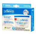 Dr. Brown's Microwave Steam Sterilizer Bags, Reusable Baby Bottle Part Sterilizer, 5 Pack