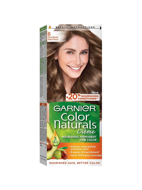 Garnier Color Naturals Permanent Hair Color Dark Blonde 6 with Nourishing Conditioner