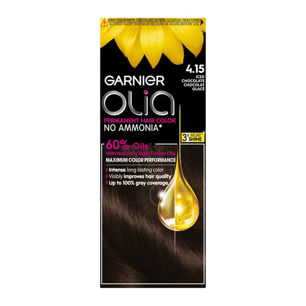 Olia Hair Color Cream 4.15 Iced Chocolate Ammonia-Free Kit
