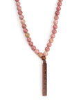 Min Maadan Alensan Rhodonite Stone Prayer Beads Brown Pink 1 Pc