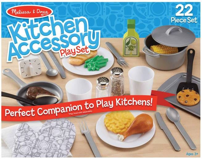 Melissa & Doug Play Kitchen Accessories Set, Pretend Play, 22 Pieces