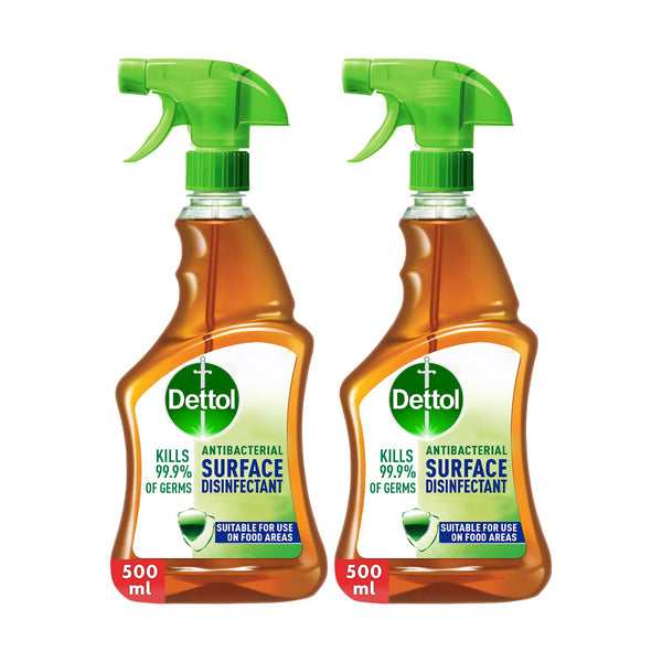Dettol Surface Disinfectant Spray, Antibacterial Formula, 500 ml, Pack of 2