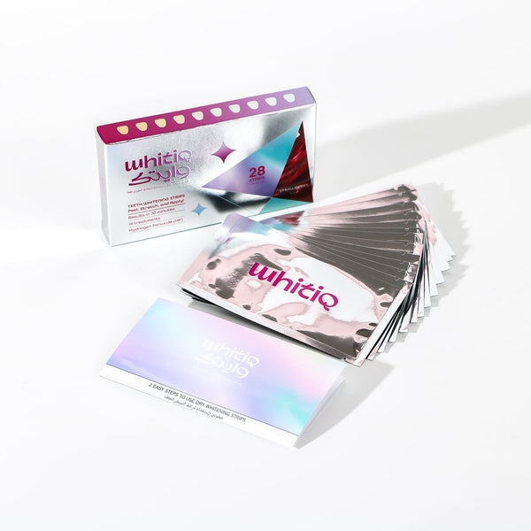 Whitiq 6% Hydrogen Peroxide Brightening Teeth Strips, Strawberry, Pack
