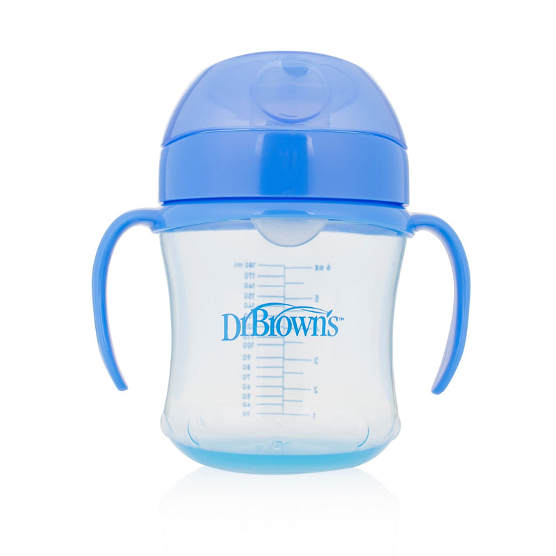 Dr. Brown's Training Cup Soft Spout Sip-Activated Valve Blue 180 ml 6 Months