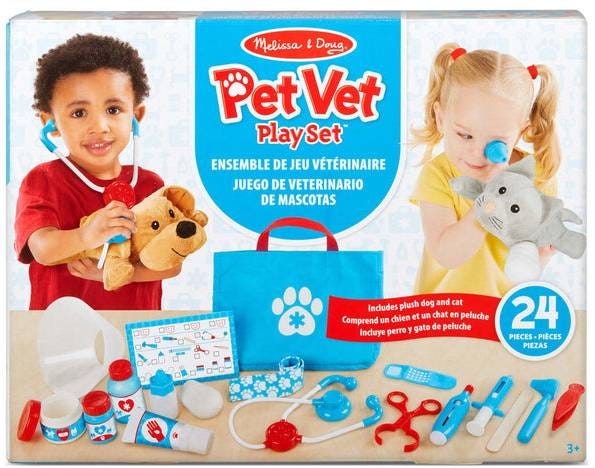 Melissa & Doug Examine and Treat Pet Vet Play Set, 24-Piece Pretend Veterinary Kit