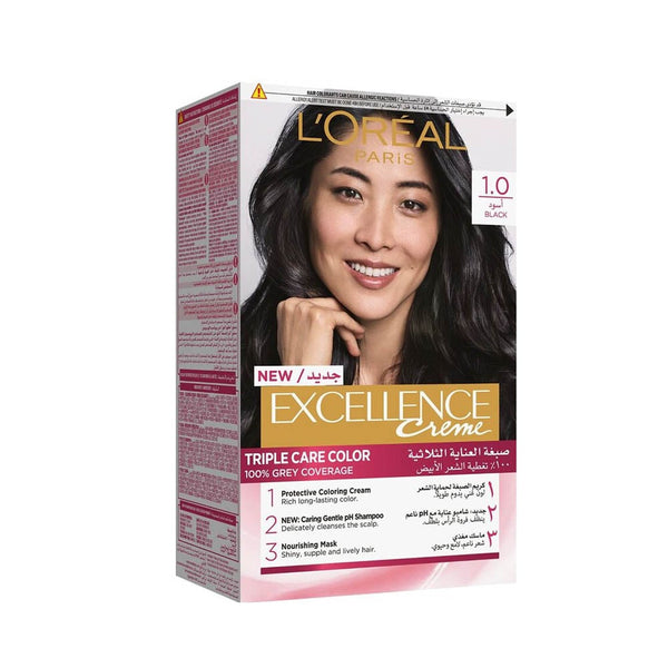L'Oreal Paris Excellence Creme Hair Color Triple Care Cream Black 1