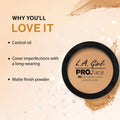 L.A. Girl PRO.face Matte Pressed Powder Oil-Control True Bronze