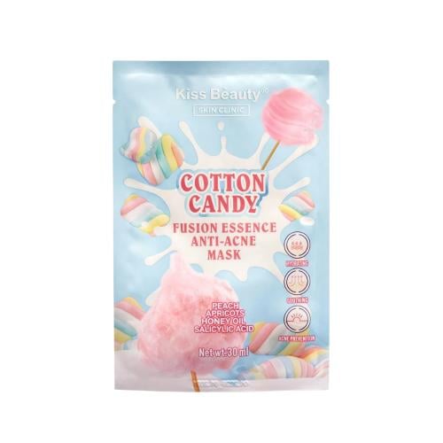 Kiss Beauty Blemish-Clearing Cotton Candy Facial Mask with Peach, Apricot and Honey Extracts