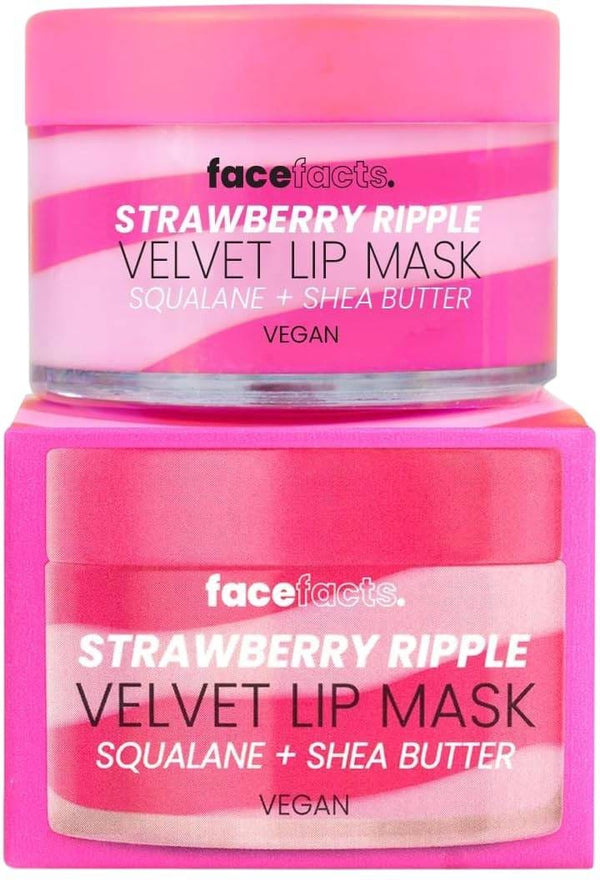 Face Facts Strawberry Ripple Lip Mask Shea Butter Pink & White 20 g