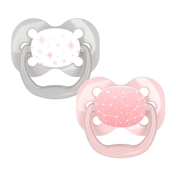 DrBrown's Pacifier Advantage Pink Stage 1 Silicone Soother, 2 Pack