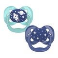 DrBrown's Pacifier Advantage Blue Stage 1 Silicone Soother, Reversible, 2 Pack