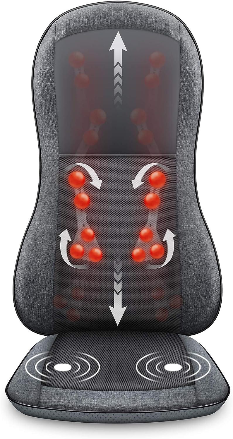 Comfier 3D Shiatsu Full Back Massager Pad with Heat, Rolling Massage and Vibration CF-2913