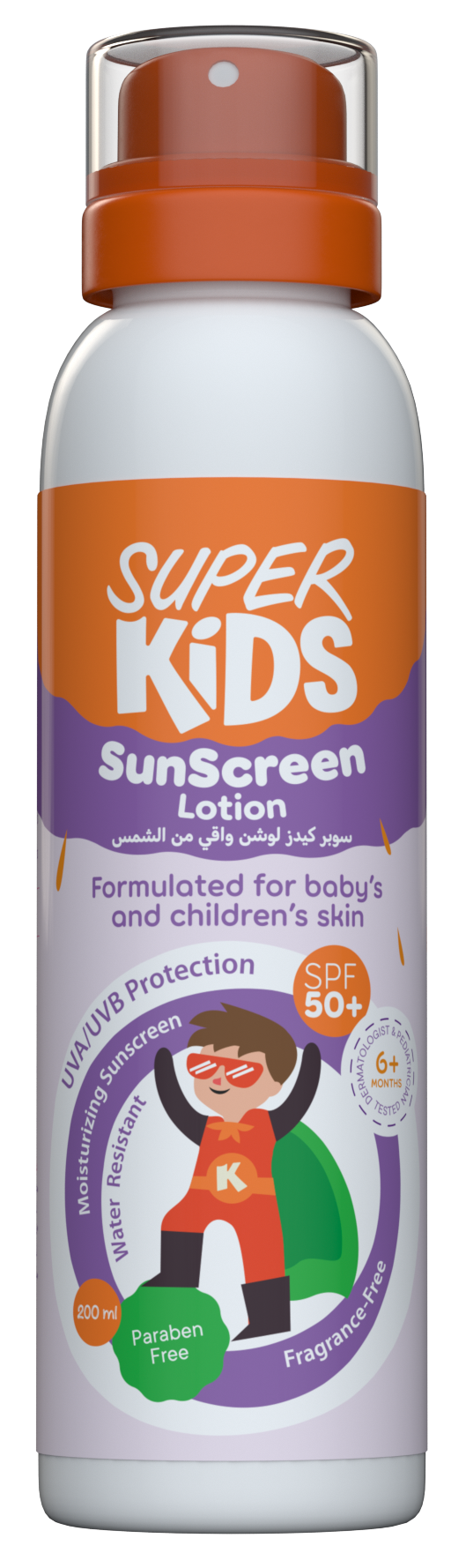 Superkids Sunscreen Lotion SPF50+ Paraben-Free 200ml