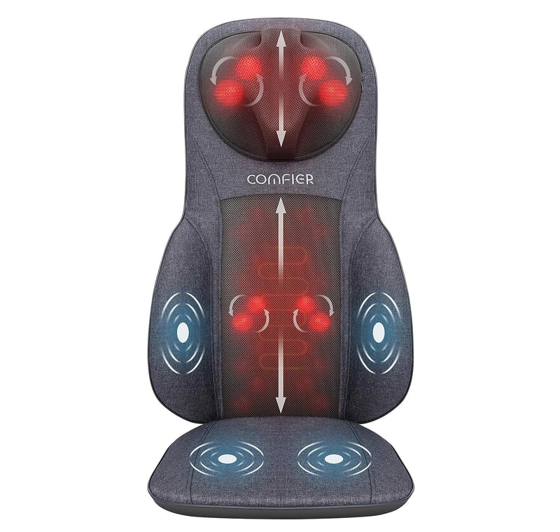 Comfier Shiatsu Neck and Back Massager with Heat, Rolling Massage, Linen CF-2113