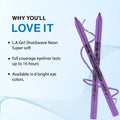 L.A. Girl Shockwave Vivid Eyeliner Pencil Gel Finish Neon or Metallic