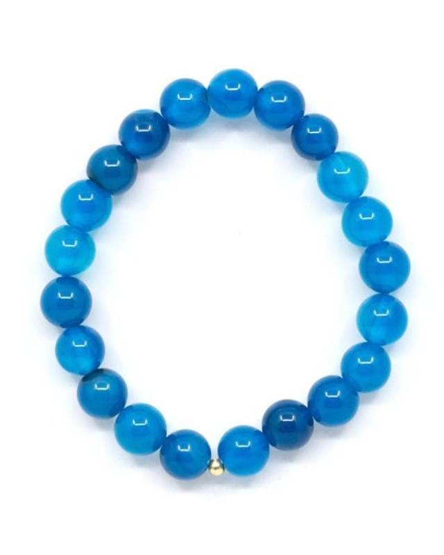 Min Maadan Alensan Agate Stone Bracelet Dark Blue 8 cm