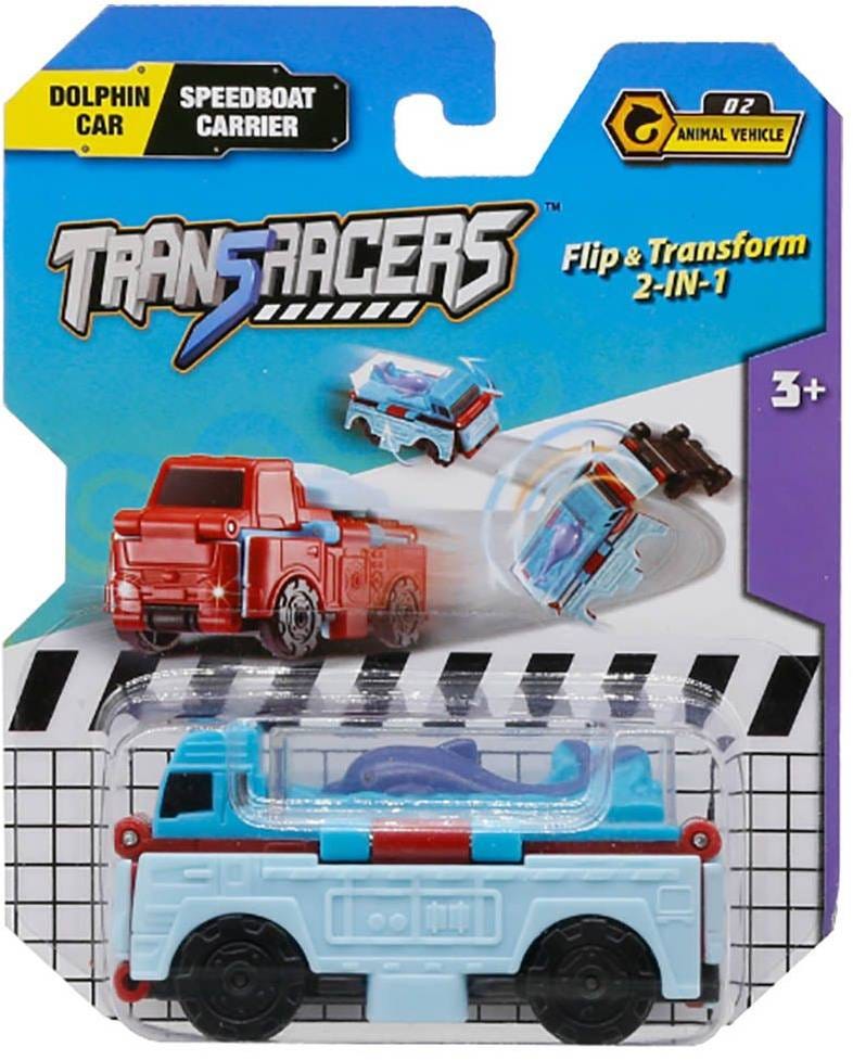 Flip Cars 2-in-1 Dolphin Car Speedboat Carrier Transforming Toy Vehicle