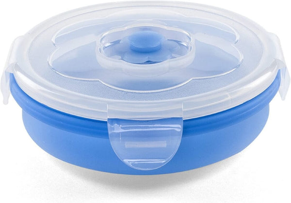 Nuvita Collapsible Silicone Food Storage Container Airtight Blue 540 ml