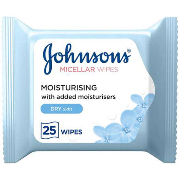 Johnson & Johnson Daily Essentials Cleansing Wipes Micellar Moisturizing Formula Dry Skin 25 Wipes