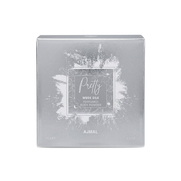 Ajmal Pretty Musk Silk Perfumed Body Powder, Moisture-Absorbing Musk Scent, 75g