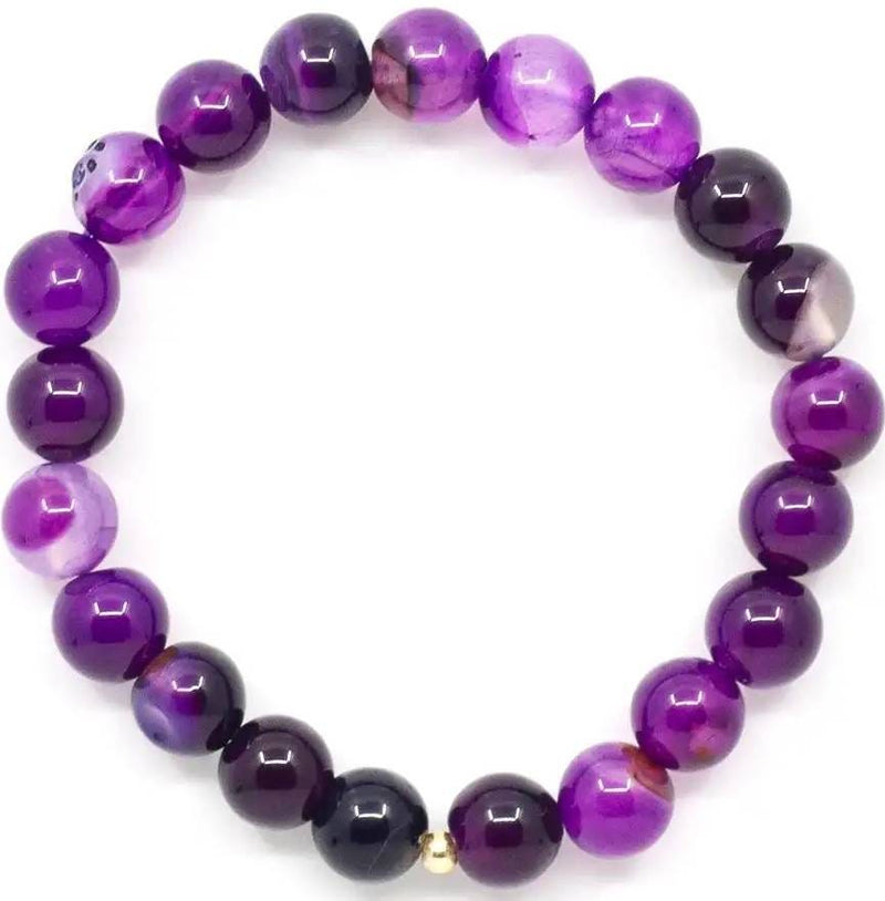 Min Maadan Alensan Agate Stone Bracelet Purple, 8 cm