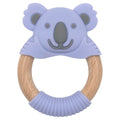 Baby Works Bibibaby Teething Ring Silicone and Beech Wood Violet and Grey