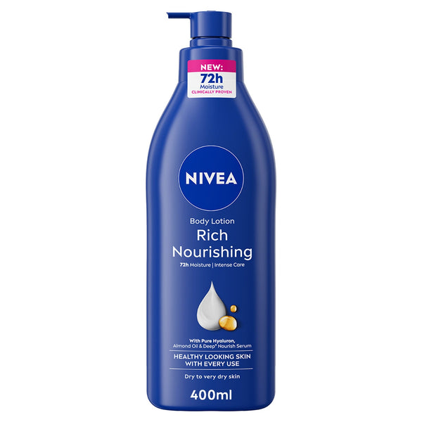 NIVEA Rich Nourishing Body Lotion Pure Hyaluron Almond Oil Vitamin E 400ml