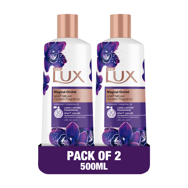 Lux Magical Orchid Body Wash Shower Gel EverScent Essential Oil 500 ml x 2