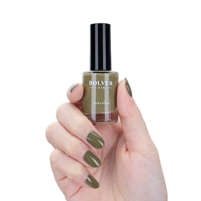 Bolver Nail Polish 745 Olive, Quick-Dry High-Gloss Finish
